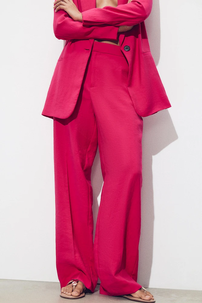 PANTALON DROIT EFFET PLISSÉ