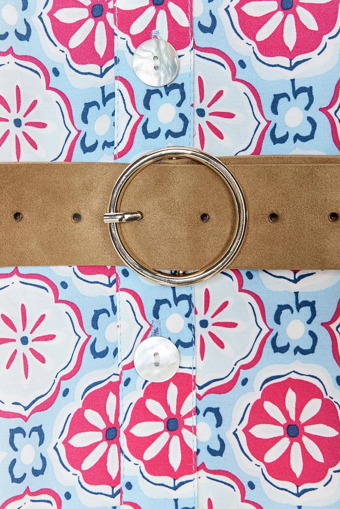 ROBE MIDI IMPRIMÉE CEINTURE