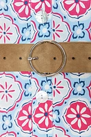 ROBE MIDI IMPRIMÉE CEINTURE