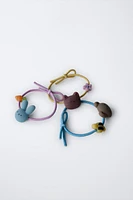 THREE-PACK OF ANIMAL HAIR TIES