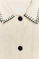 EMBROIDERED LINEN OVERSHIRT ZW COLLECTION