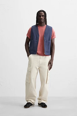 RELAXED FIT ZIP-UP VEST