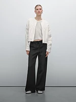 Pantalon de tailleur effiloché en lin