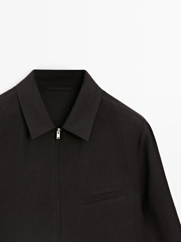100% linen houndstooth jacket