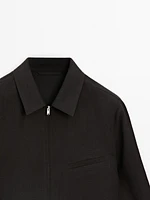 100% linen houndstooth jacket