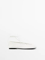 Lace-up ballet flats