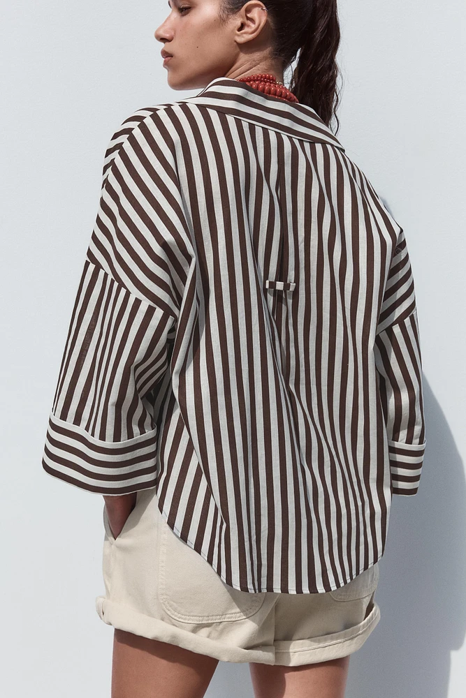 CHEMISE MANCHE LARGE AVEC LIN
