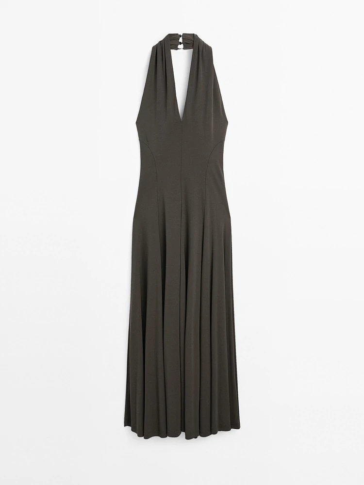 Robe longue fluide à encolure américaine - STUDIO