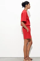 SHORT SLEEVE INTERLOCK SWEATSHIRT