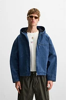 BLOUSON RELAXED FIT DÉLAVAGE PLISSÉ