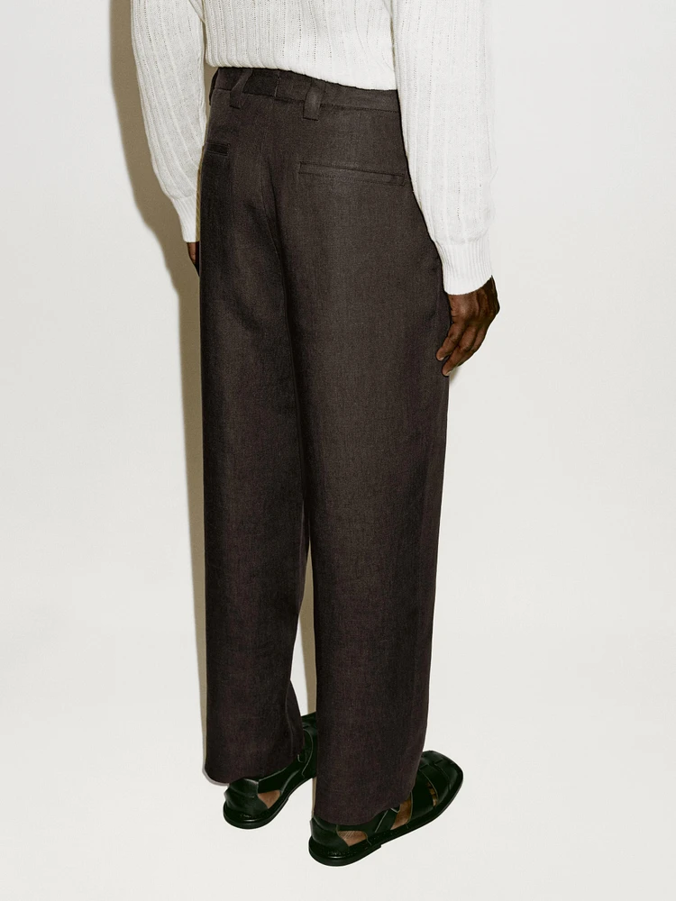 Pantalon à pince en serge 100 % lin - Limited Edition