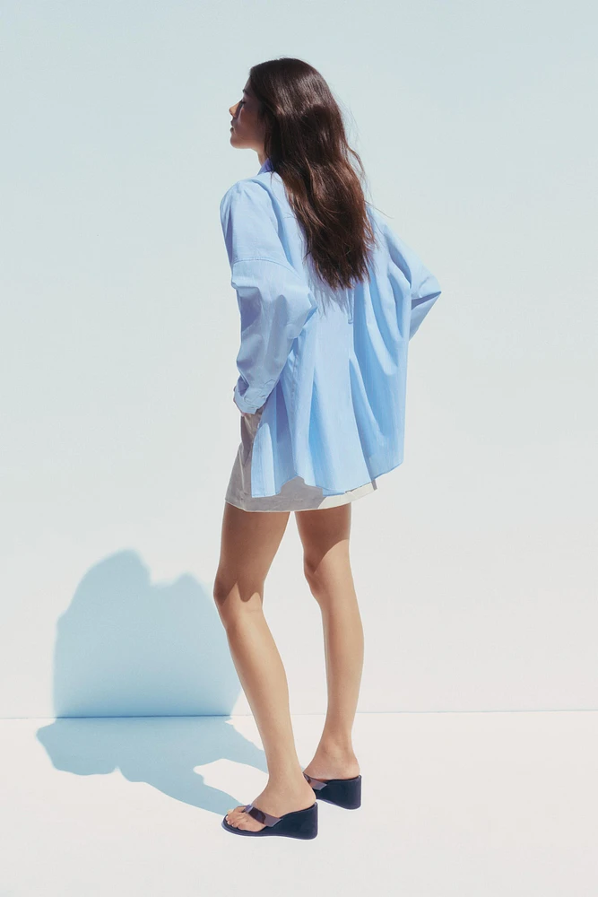 OVERSIZED STRIPED POPLIN SHIRT