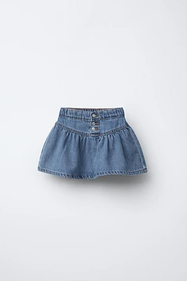 BUTTONED DENIM SKIRT