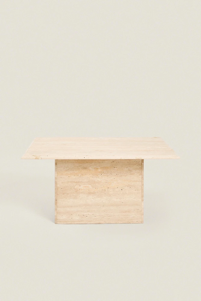 TRAVERTINE MARBLE SIDE TABLE