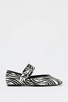 ANIMAL PRINT BUCKLE BALLET FLATS