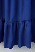 LINEN TOPSTITCHED DRESS