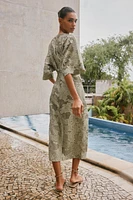 TEXTURED DRAPED DRESS