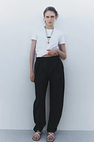 ZW COLLECTION LINEN BARREL PANTS