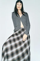 CHECKERED MIDI SKIRT ZW COLLECTION