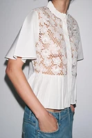 ZW COLLECTION EMBROIDERED PEPLUM SHIRT