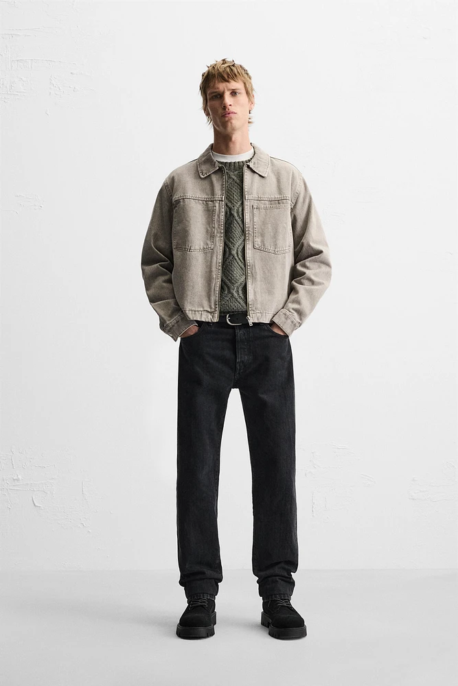 OVERSHIRT WITH CONTRASTING TOPSTITCHING