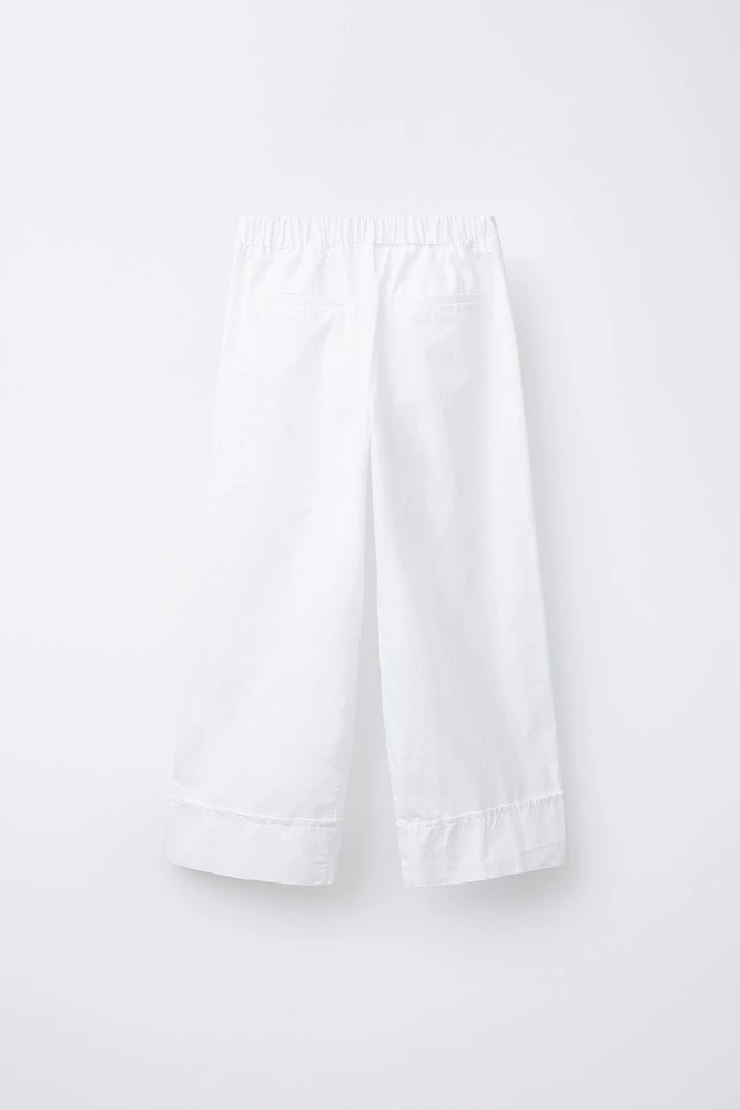 PANTALON POPELINE BOUTON BIJOU