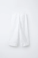 PANTALON POPELINE BOUTON BIJOU