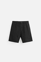 COTTON - LINEN BERMUDA SHORTS