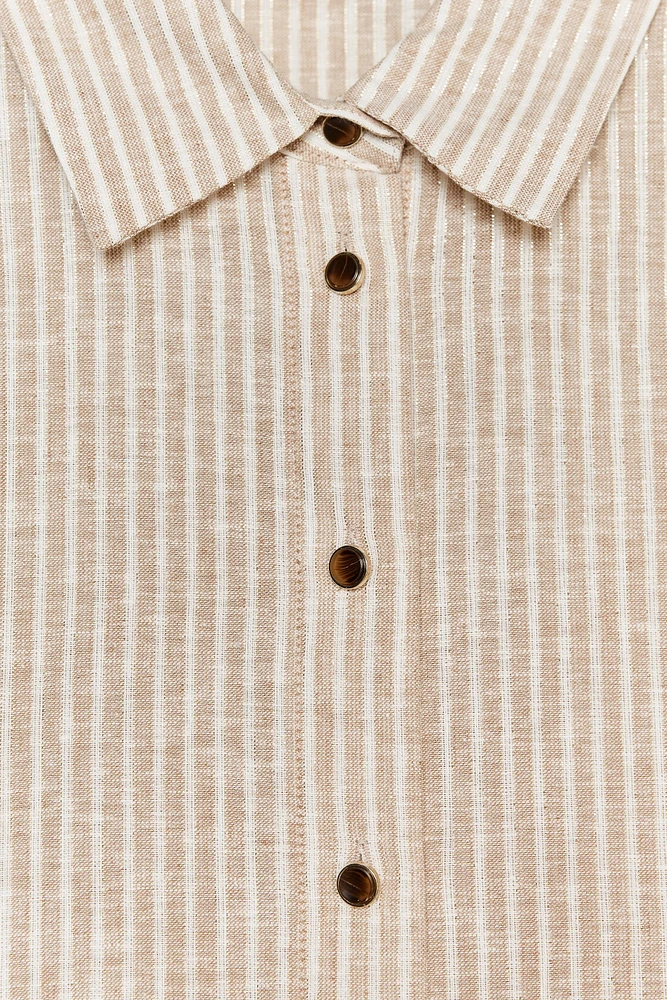 METALLIC THREAD STRIPED SHIRT