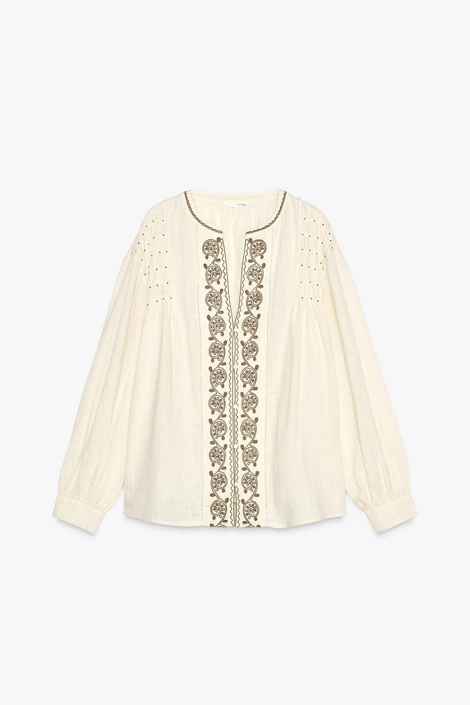 EMBROIDERED BEADED BLOUSE