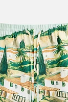 LANDSCAPE PRINT SHORTS