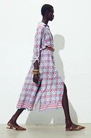 ROBE MIDI IMPRIMÉE CEINTURE