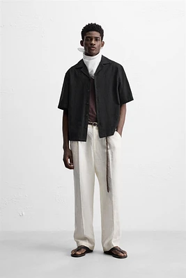 CHEMISE EN COTON ET LIN BRODÉE