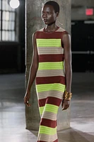 ROBE LONGUE EN MAILLE RAYÉE