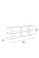 ELM WOOD SHELVING UNIT WITH THREE SHELVES