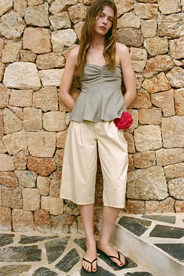 STRAPLESS LINEN TOP