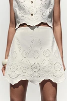 JUPE-CULOTTE BRODERIES PERFORÉES