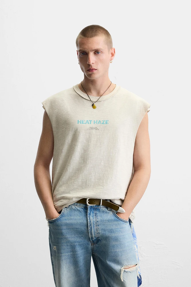 T-SHIRT TANK IMPRIMÉ DÉLAVÉ