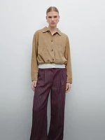 Pantalon fluide à rayures 100 % lin