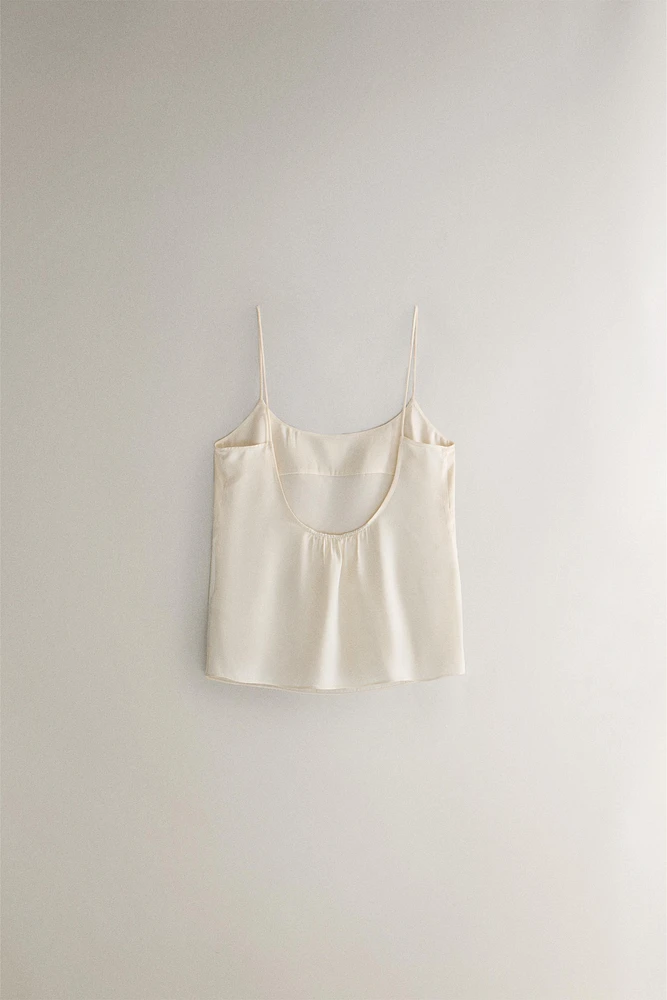 BEIGE SILK TOP