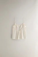 BEIGE SILK TOP