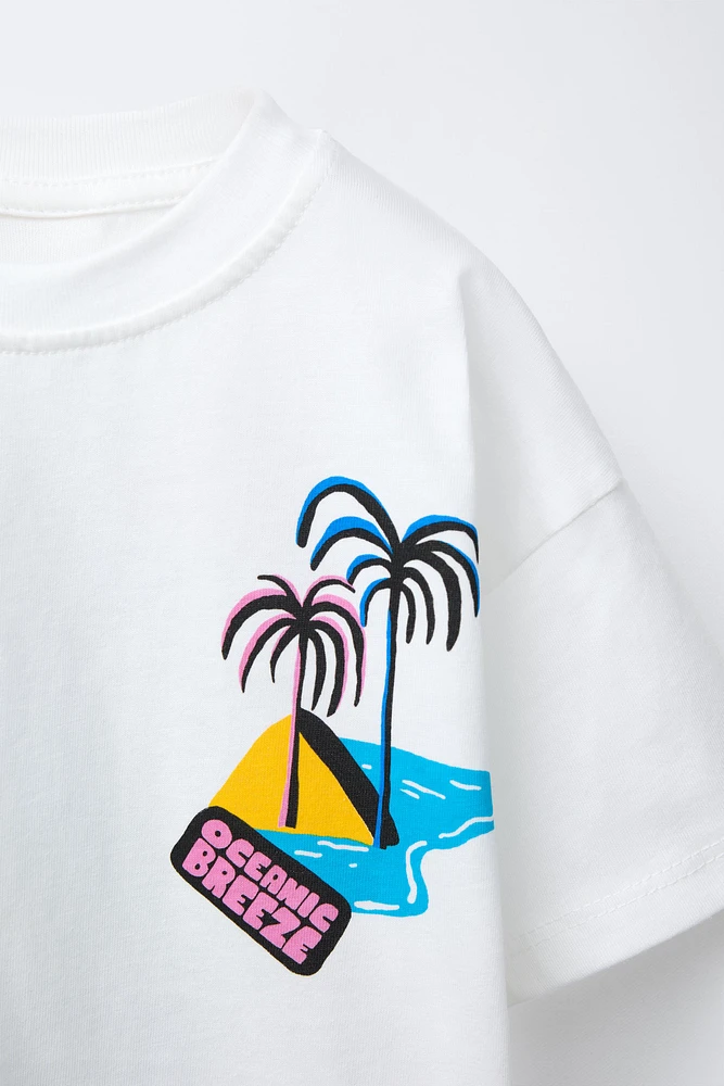 T-SHIRT IMPRIMÉ PALMIERS