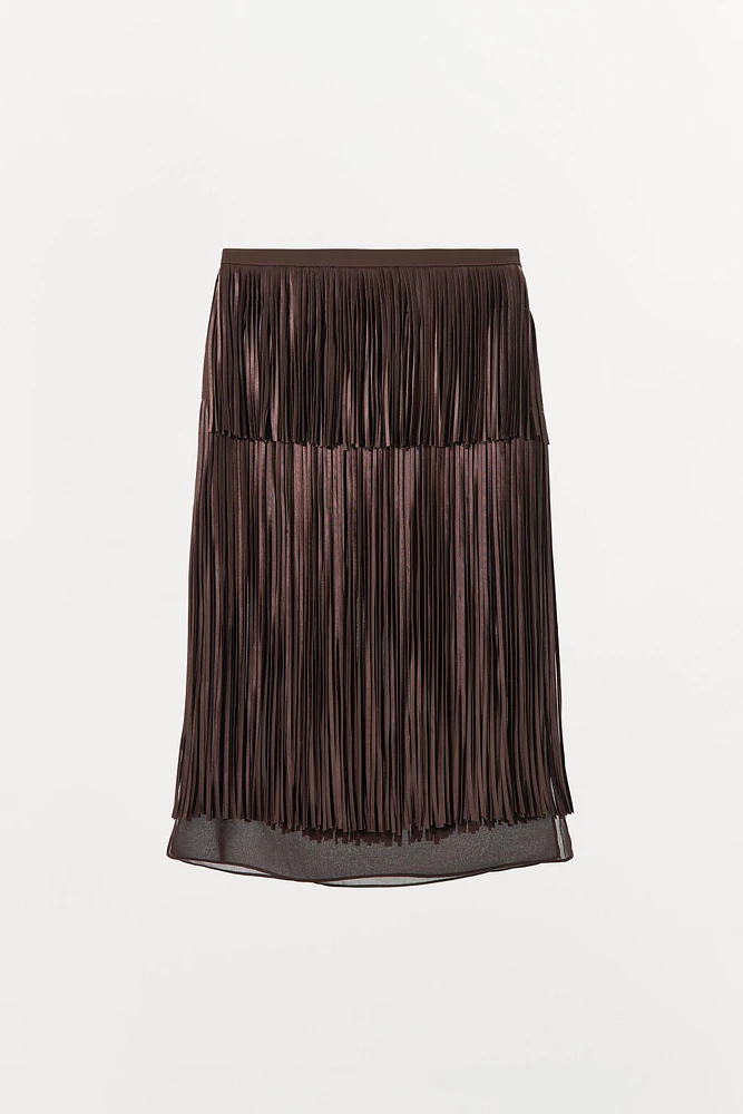 JUPE MIDI À FRANGES