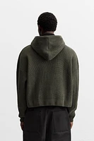 STRUCTURED KNIT TEXTURED SWEATSHIRT