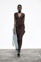 TEXTURED LONG SKIRT