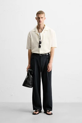 EMBROIDERED COTTON LINEN SHIRT