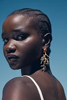 CORAL STONE EARRINGS