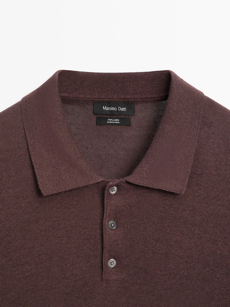 Polo en maille 100 % lin