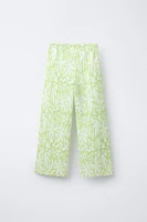 PLEATED PRINTED PANTS