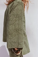 PERFORATED EMBROIDERY BLAZER